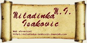 Miladinka Isaković vizit kartica